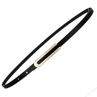 细腰带女配裙子真皮小皮带杏色简约搭配装饰连衣裙腰带女收腰配饰