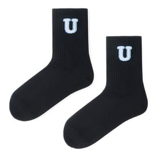 U系列纯色针织中筒袜 柔软亲肤四季百搭休闲袜 男女同款情侣潮袜