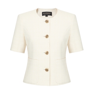 【小香风】Scofield女装夏季修身短袖收腰外套商场同款外套