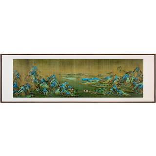 铜师傅 手工錾刻铜雕画《千里江山之锦绣河山》客厅餐厅装饰挂画