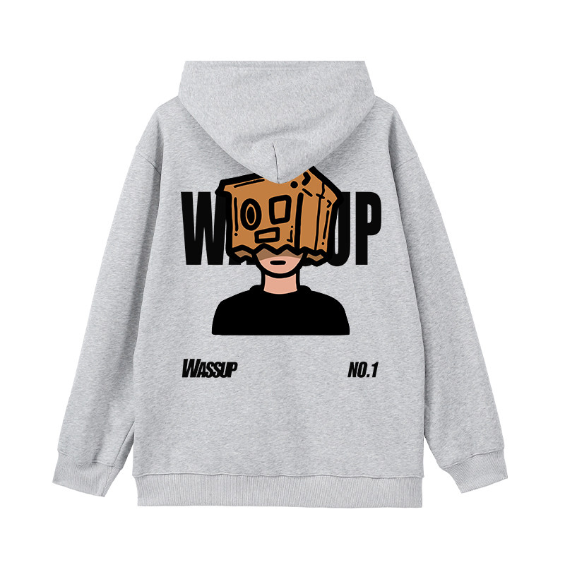 WASSUP美式重磅卫衣男连帽潮牌