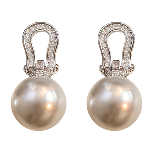 法式宫廷风马蹄镶钻珍珠耳环女士精致独特轻奢高级感气质耳钉耳饰