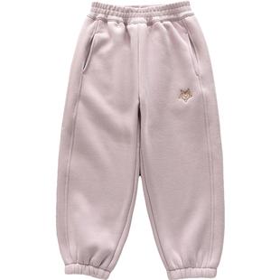 一条过冬洋气童装冬款儿童女童加绒运动裤宝宝中大童加厚束口卫裤