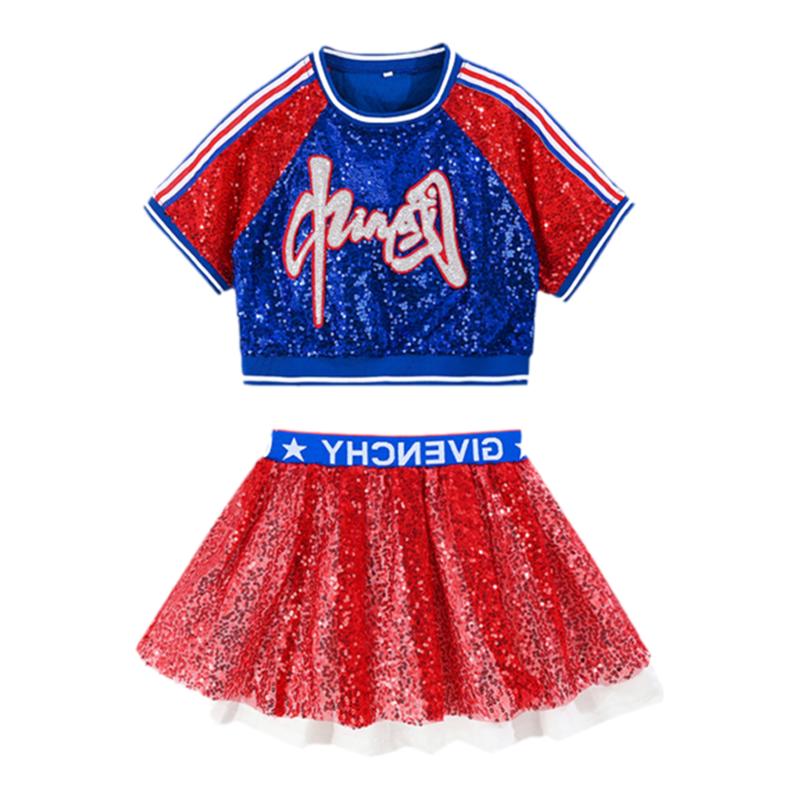 儿童啦啦队演出服小学生运动会班服幼儿街舞潮服爵士舞亮片舞蹈服