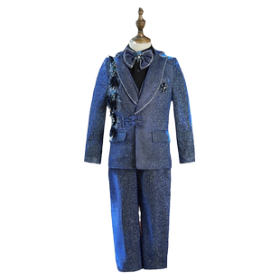 儿童西装套装男童2026新款模特走秀中式舞台主持人服装钢琴演出服