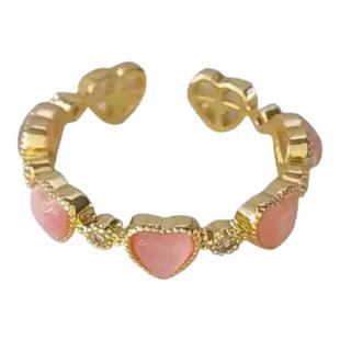 sakuya同款戒指镶钻珍珠双层女2025新款轻奢高级感气质百搭开口戒