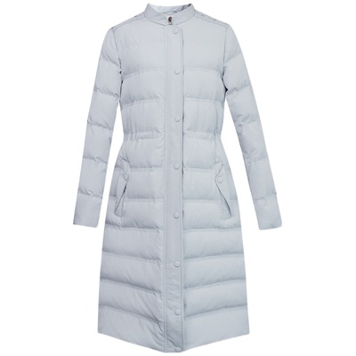 浅灰色复古温婉立领中式棉衣外套