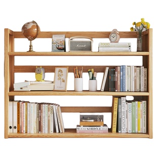 日本桌面置物架小尺寸桌上书架分多层收纳家用书桌小型实木板架子