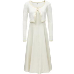 【小香风套装裙】ONLY奥莱春季新款气质长袖针织A字吊带连衣裙女