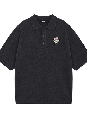 【直降7折】WE11DONE26春季新品男女同款天使泰迪熊针织POLO衫