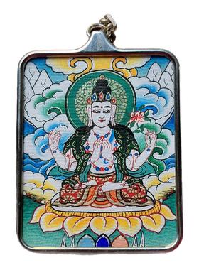 梵昇唐卡四臂观音生肖鼠鼠本命佛