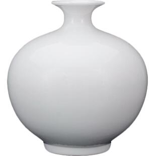 景德镇陶瓷花瓶中式纯色玉壶春梅瓶冬瓜瓶白瓷瓶白胎白色素胚瓷器