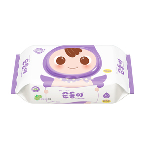 顺顺儿韩国进口婴儿手口专用湿巾纸紫色压纹10大包