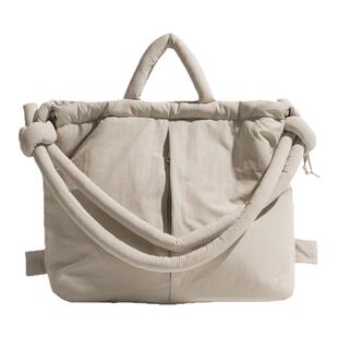 橙子少女慵懒风面包双肩包多用柔软小背包新款2026新款潮流斜挎包