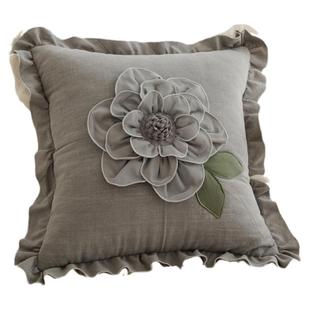 韩式公主花朵抱枕靠垫护腰靠枕装饰卧室床头枕 沙发靠枕含芯 多色