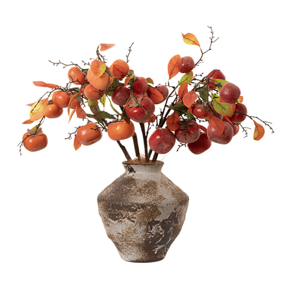 海虹雅林柿子年宵花永生仿真绿植假枝餐桌面客厅摆放装饰摆件轻奢