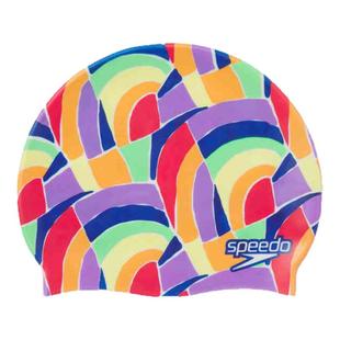 Speedo/速比涛泳帽男女Pride泳帽时尚印花不勒头硅胶防水游泳帽