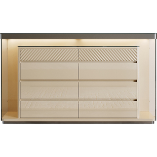 卧室斗柜储物柜意式轻奢床尾柜艺术感首饰柜八斗橱靠墙收纳置物柜