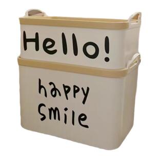 maanw 白色大号杂物收纳盒整理箱家用双耳手提式可叠放多用途