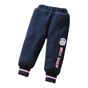 女童加绒裤子冬款童装外穿保暖宽松儿童休闲运动长裤加厚宝宝棉裤