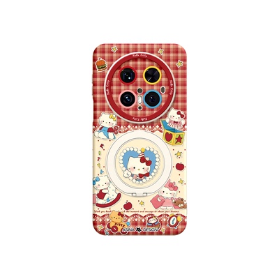 积木凯蒂适用华为Mate80Promax手机壳磁吸带支架Pura80pro新款mt60por+支点保护套p70液态硅胶Bo5高级感mt70