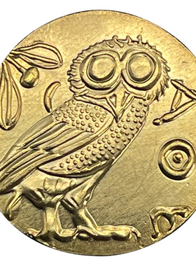 雅典娜猫头鹰硬币吊坠水瓶座礼品