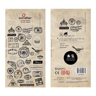韩国进口迷你复古贴纸 复古邮戳袖珍微缩vantage贴画手帐装饰素材