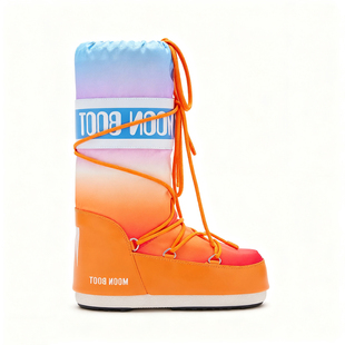 「国现」MOON BOOT意大利月球靴雪地靴尼龙日出日落系列高筒