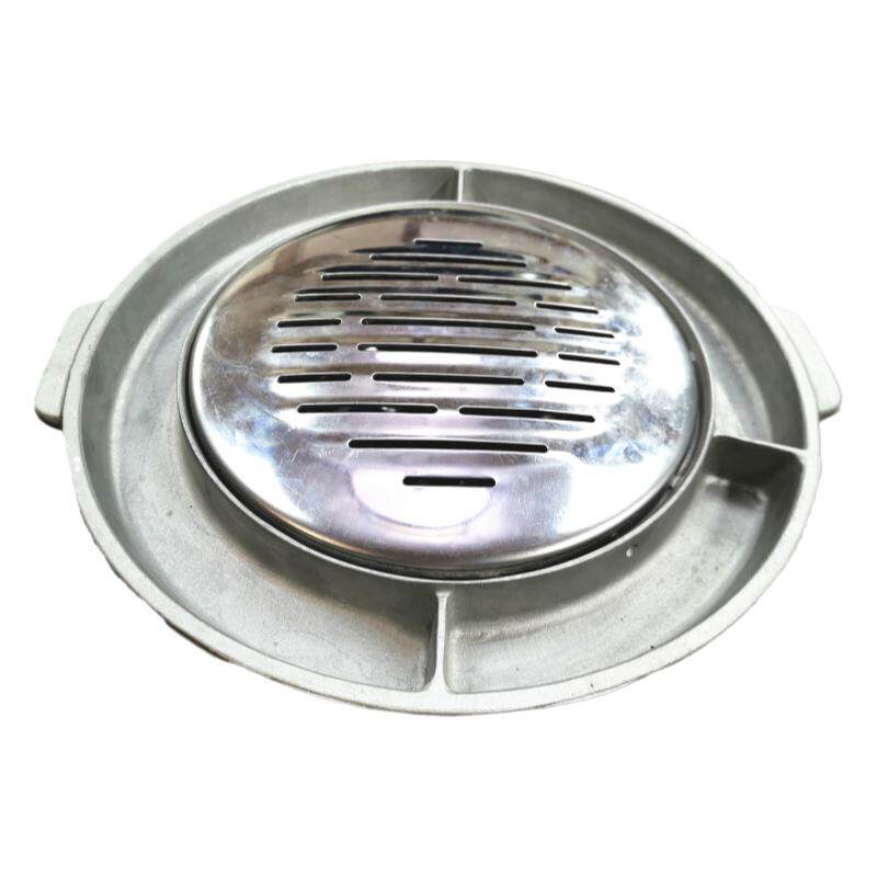 姜虎东烤盘烤炉白丁355A鸡蛋糕烤盘不锈钢烤盘韩国进口白钢烤肉盘