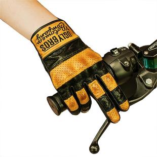 uglybros丑兄弟摩托车骑行手套机车春夏羊皮防摔复古做旧触屏男女