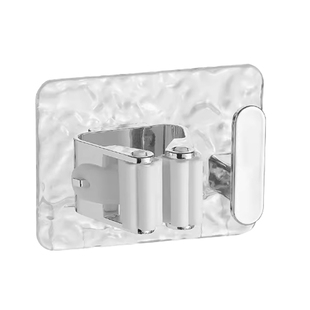 佳立方轻奢水波纹拖把夹强力粘胶挂钩免打孔卫生间拖布夹收纳架