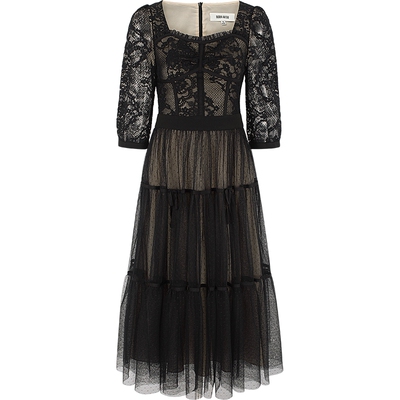 轻礼服气质层次薄纱连衣裙