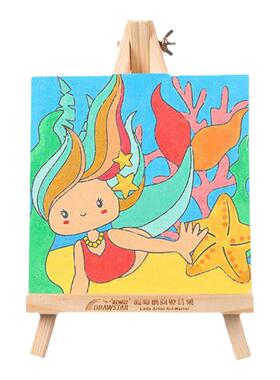 儿童卡通画绘创星棉质油画手绘