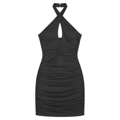 white party dress ladies露背连衣裙紧身连衣裙