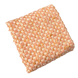 布艺岛进口橘色小香风编织秋冬面料 服装设计师diy高档布料批发