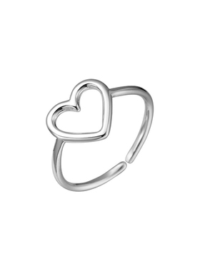 925通体纯银爱心戒指女