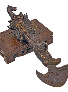 纯铜藏式金刚杵摆件27cm