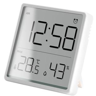 温湿度计时钟家用室内婴儿房高精度温度计带时间磁吸壁挂式湿度表