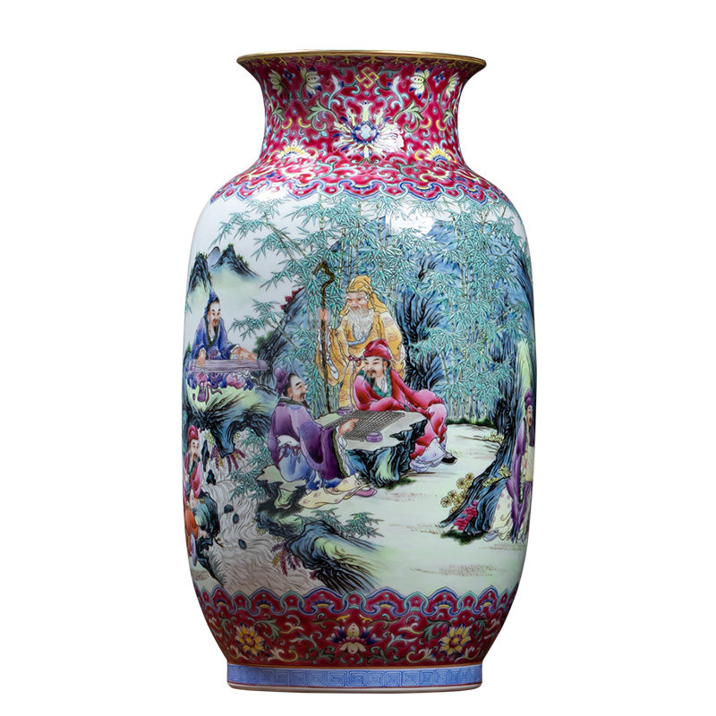 景德镇纯手工花瓶仿古工艺品藏品