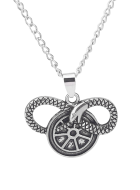 时光之轮咬尾蛇项链男复古毛衣链