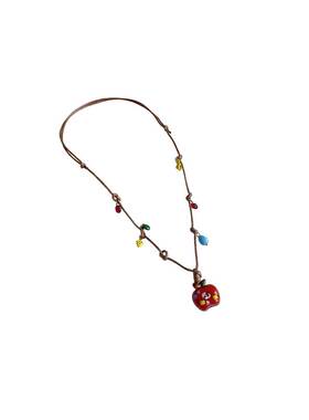 红色陶瓷苹果项链女甜美可爱