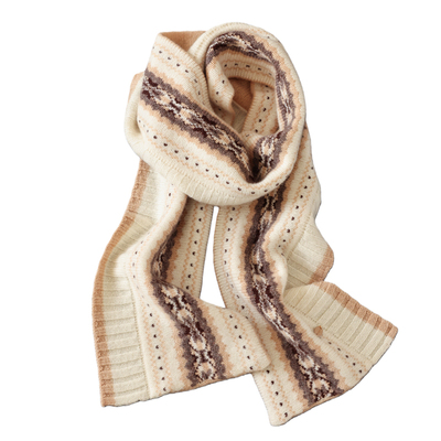 复古提花针织纯羊毛围巾女冬新款