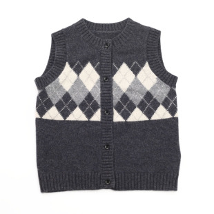 儿童毛衣背心男童女童纯山羊绒马甲韩版中大童羊毛针织衫加厚打底