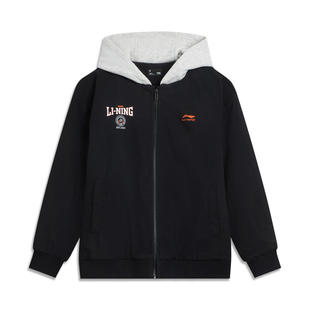 李宁官方旗舰正品男童短款棉服冬季款大童本命年保暖连帽红色新年