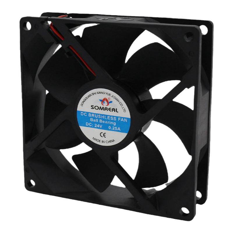 60/80/92/12038mm散热风扇直流24V12V变频器工业电柜机箱轴流风机