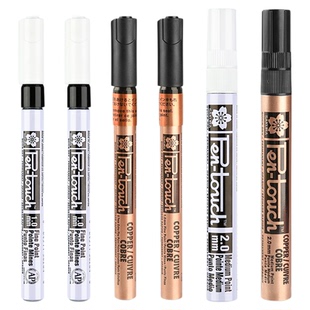 日本SAKURA樱花油漆笔金色签到笔防水不掉色手绘高光白色绘画描金笔银色电镀笔马克笔签名笔专用轮胎记号笔