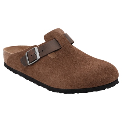 BIRKENSTOCK勃肯德国进口新品男款牛皮绒面革Boston包头拖鞋