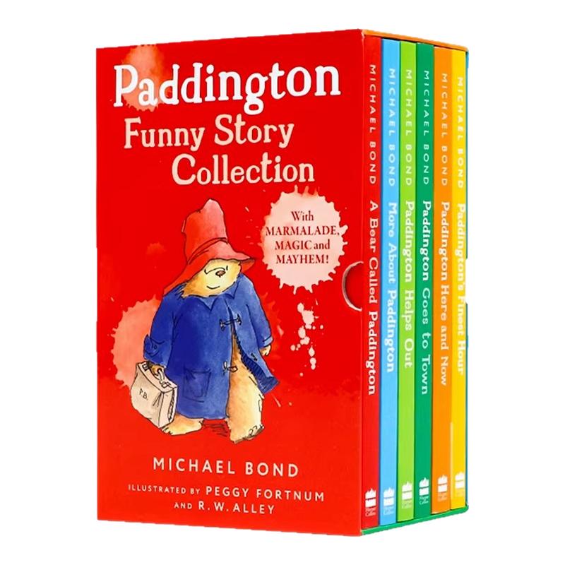 帕丁顿熊系列 新版插画故事书 6册盒装 英文原版 Paddington Funny Story Collection 儿童英语合集绘本故事书平装进口英语书籍