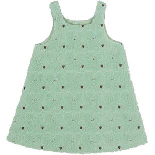 woobaby女童双面绒背心裙24冬季新品刺绣羊羔绒摇粒绒毛绒连衣裙