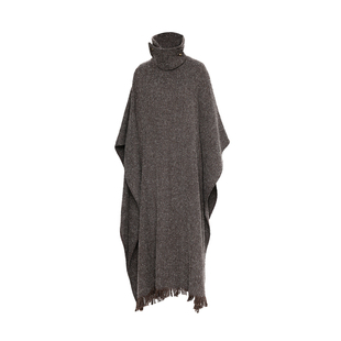 APOZi collection/牧人山海/秋冬季高领围脖羊毛大衣宽松斗篷外套